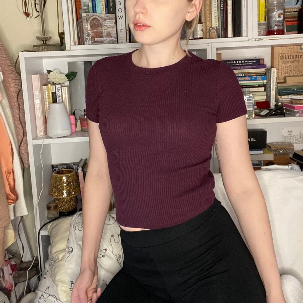 Burgundy Forever 21 Crop Top